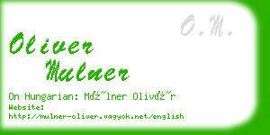 oliver mulner business card